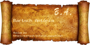 Bartsch Antónia névjegykártya